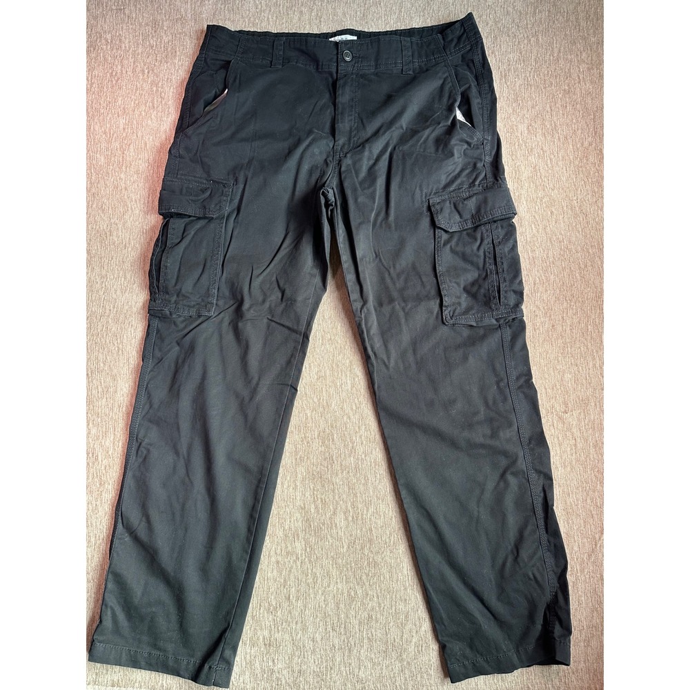 Goodfellow & Co Mens Black Cargo Pants Straight Leg 38x32 Utility Trousers